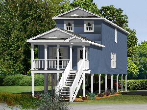 LZ1672-A Pierpoint Coastal Shore Modular Home Exterior Rendering