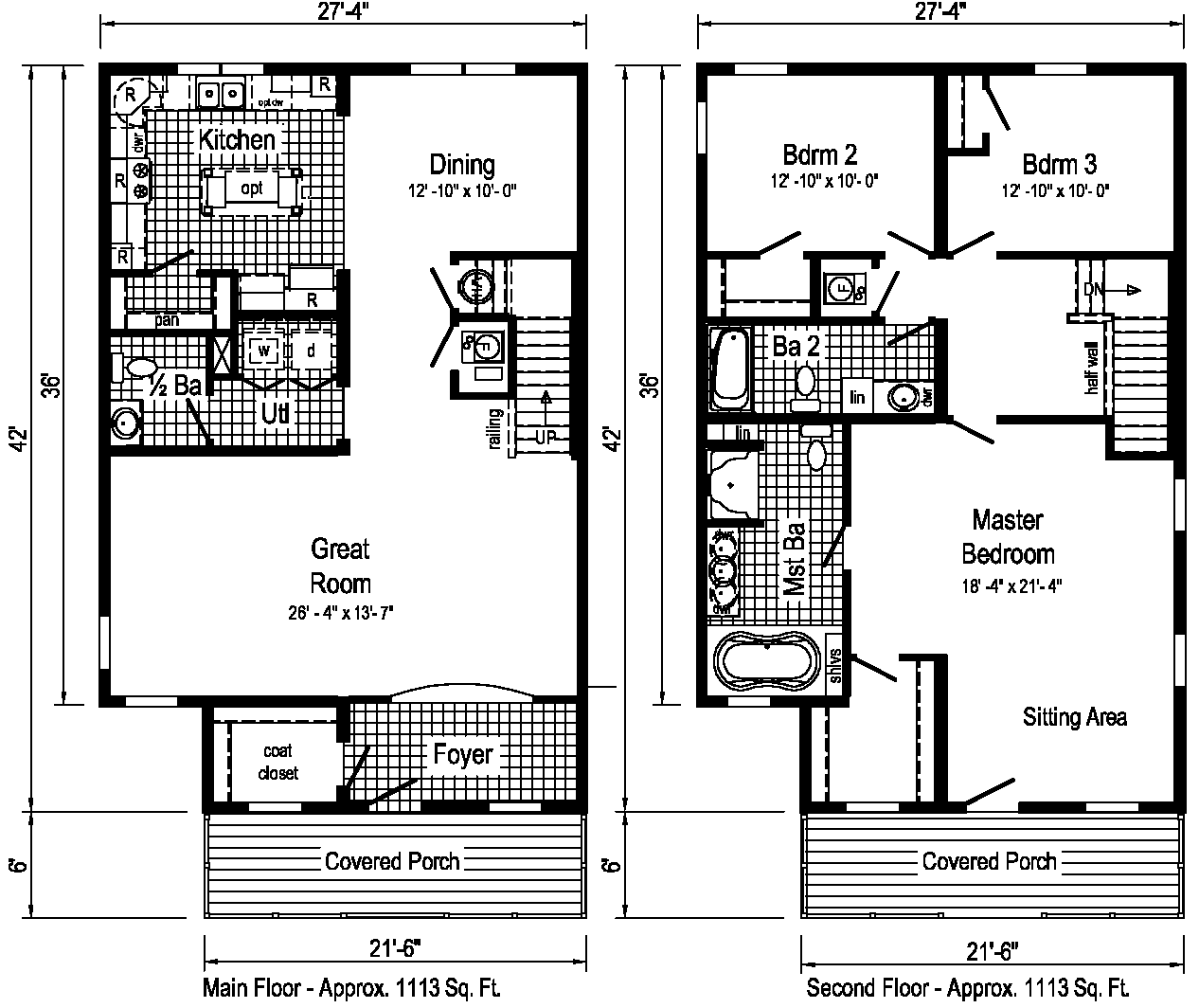 LZ201-A Sea Mist Coastal Shore Modular Home Floor Plan
